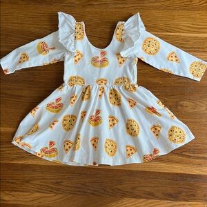 Monica + Andy double ruffle “let’s dance” dress in pizza print
